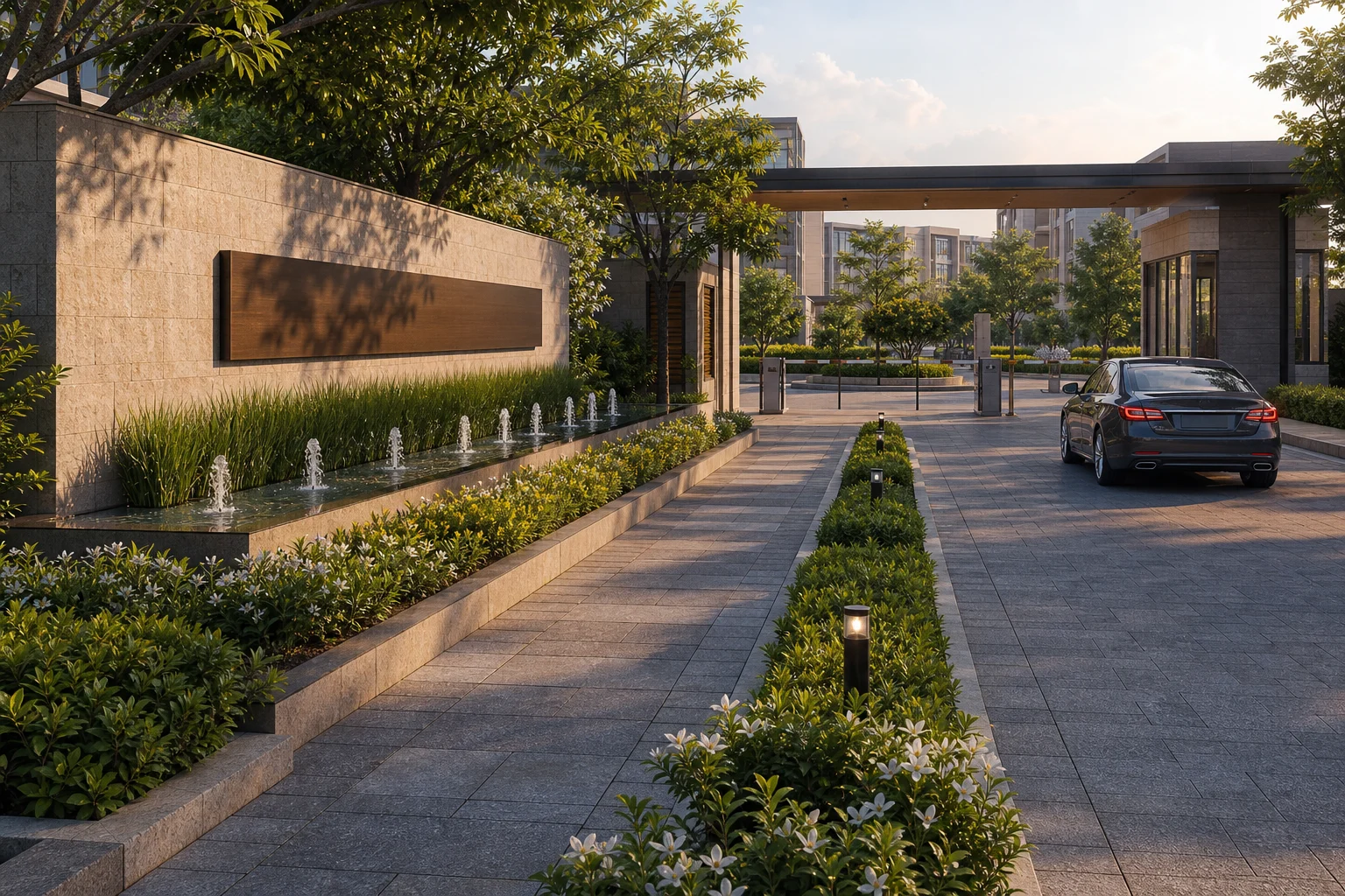 Stepping stone courtyard garden