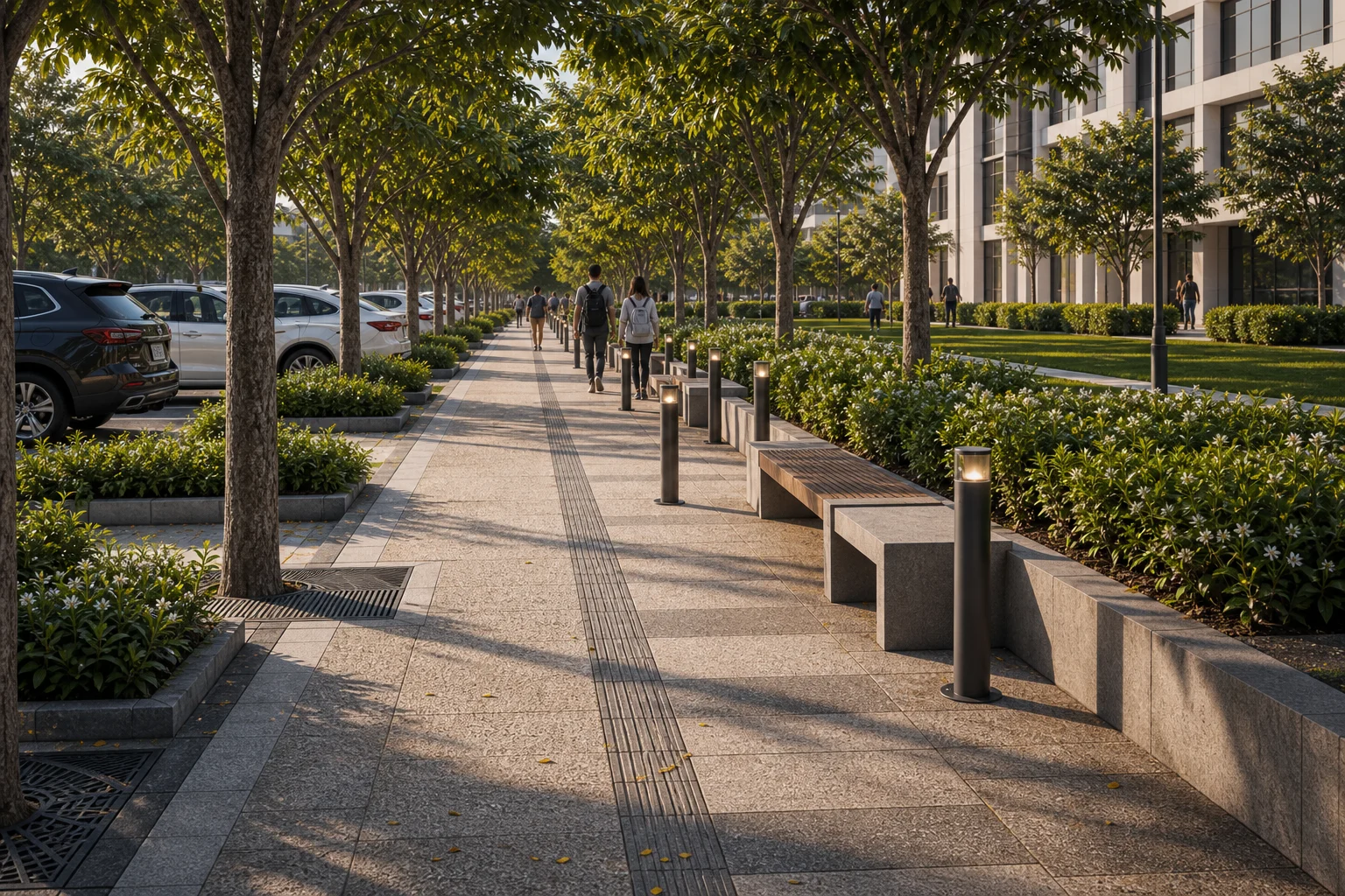 Tree-lined campus walk