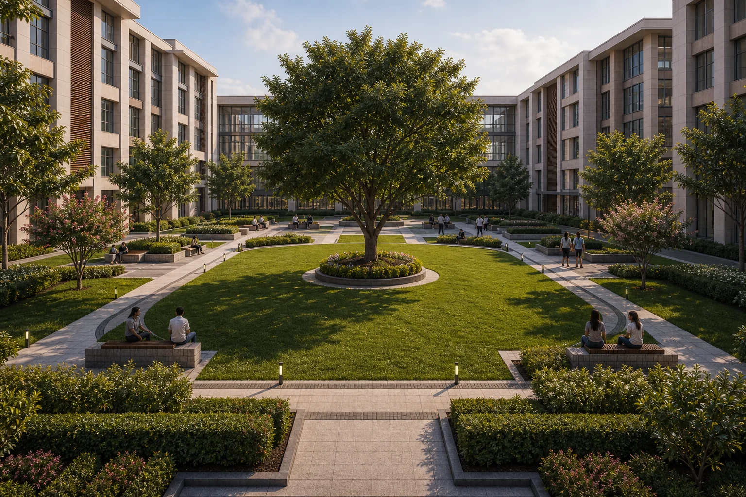 Large campus courtyard