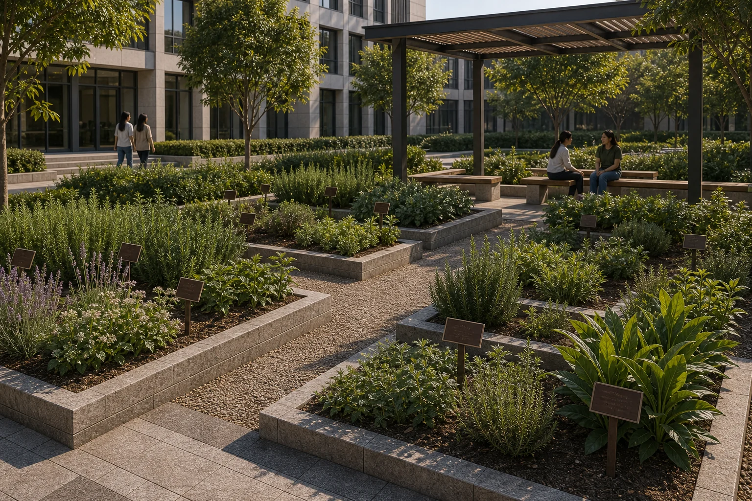 Ornamental planting walk