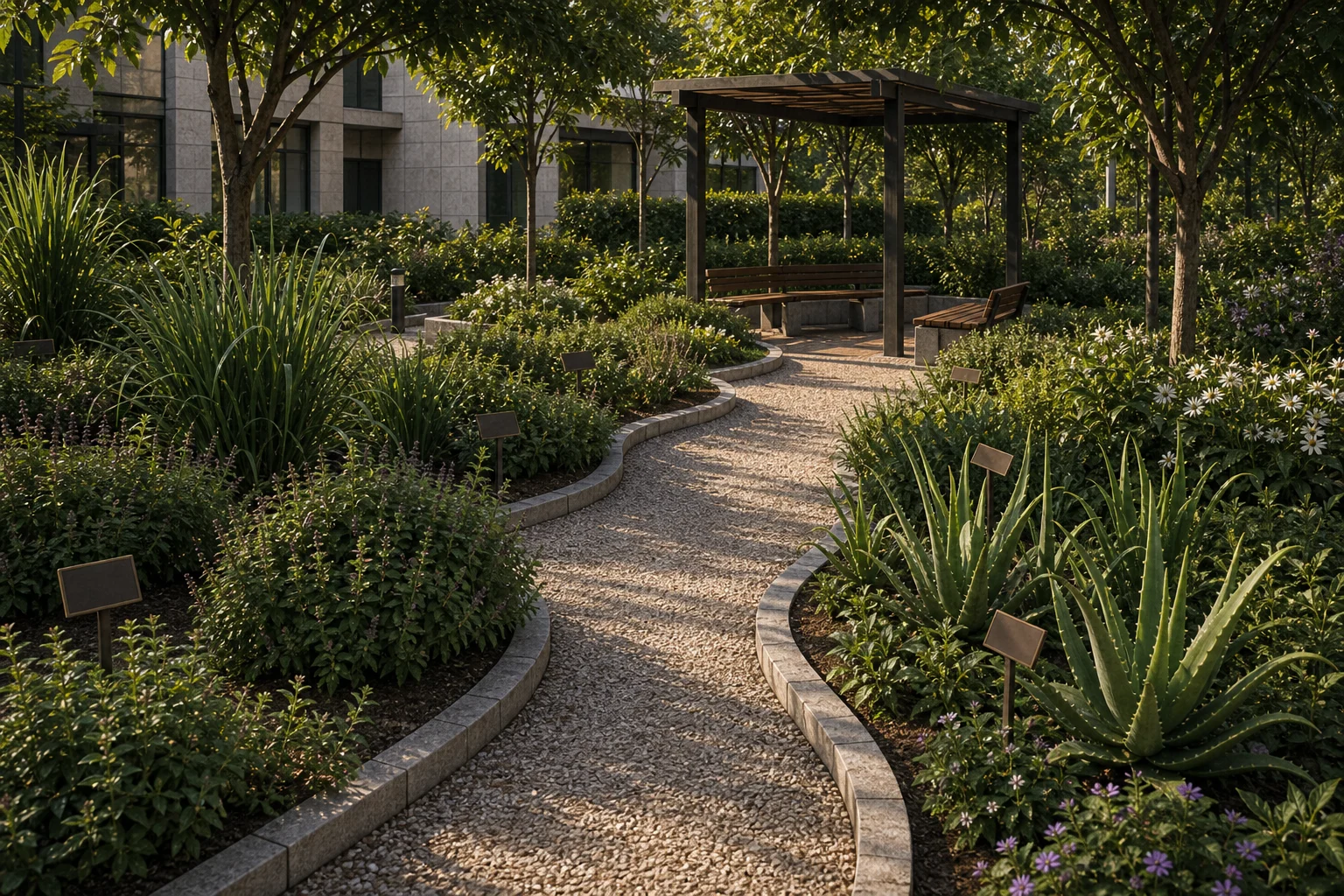 Meandering garden walk