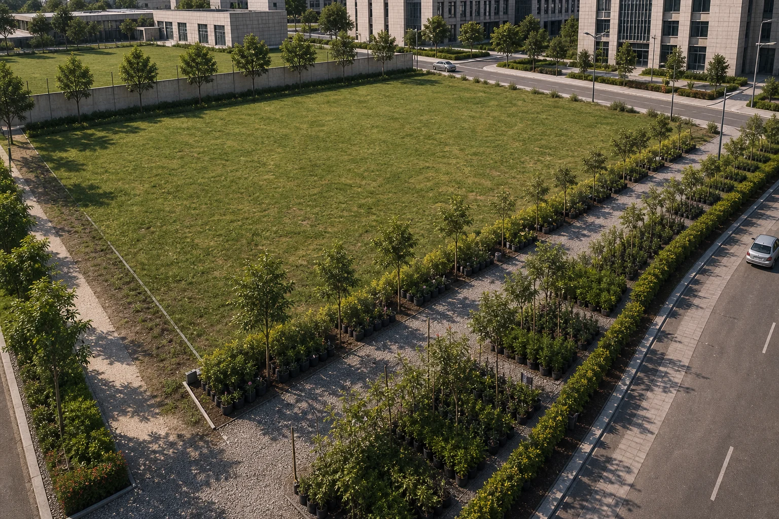 Aerial lawn block landscape visual
